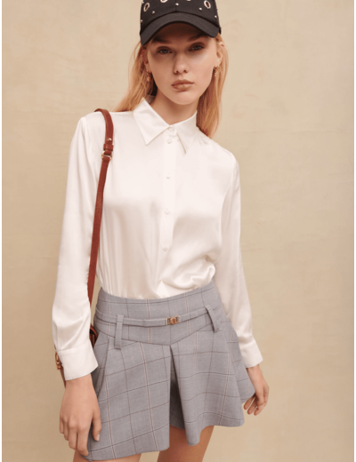 Chemise courte satinée