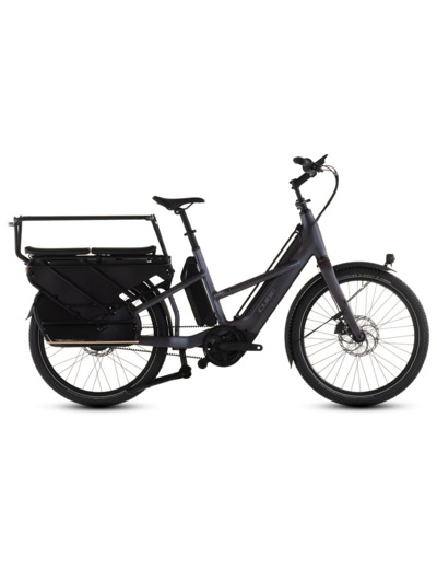 Vélo cargo électrique LONGTAIL HYBRID COMFORT FAMILY 800 Bleu Nuit