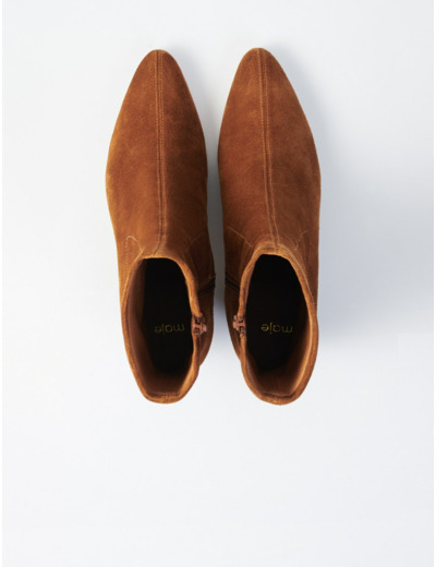 Bottines-chaussettes en suède