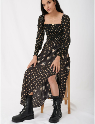 Bottines hautes en cuir noir
