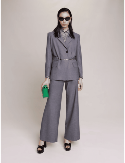 Veste de tailleur à ceinture chaîne