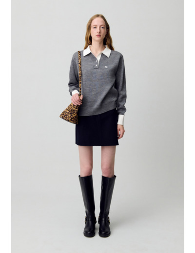 Pull polo maille fine