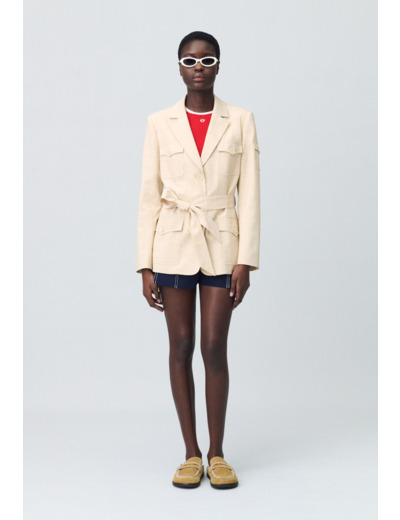 Veste saharienne ceinturée
