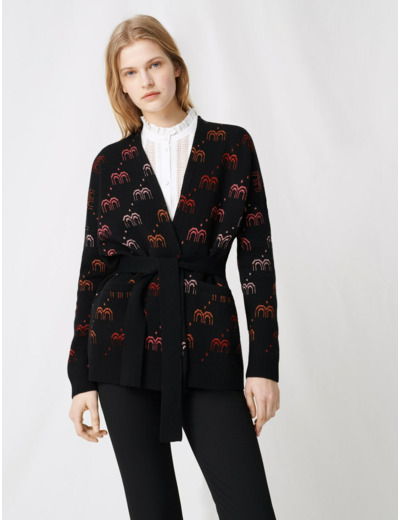Cardigan en jacquard monogramme