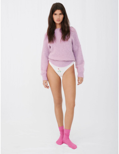 Culotte brodée en coton Flower