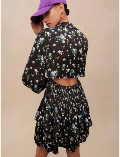 Robe smockée imprimée