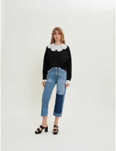 Sweat shirt à dentelles