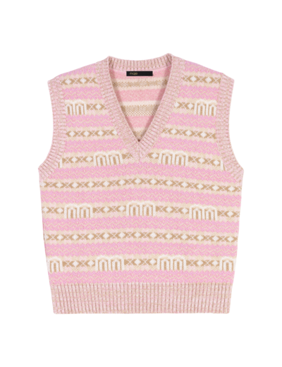 Pull jacquard sans manche