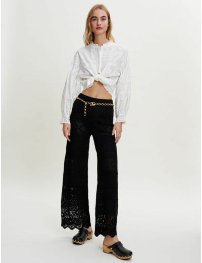 Pantalon en maille crochet