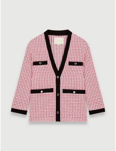 Veste façon tweed à bandes contrastées