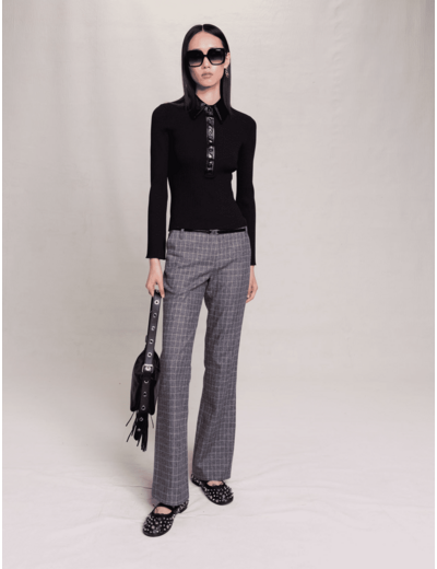 Pull polo en maille
