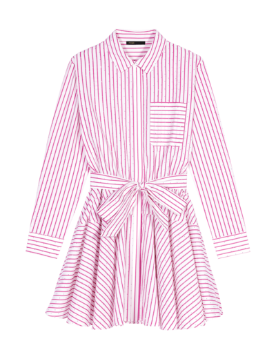 Robe courte à rayures et strass