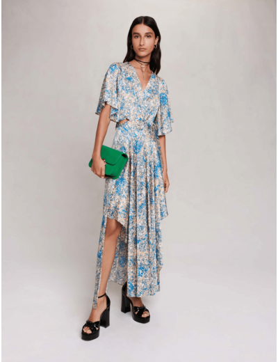 Robe longue satinée