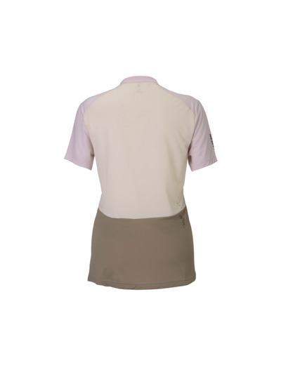 Maillot manches courtes Femme VERTIC ZIP Rose/Coton Blanc