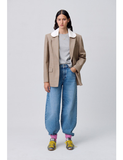 Veste droite tailleur carreaux