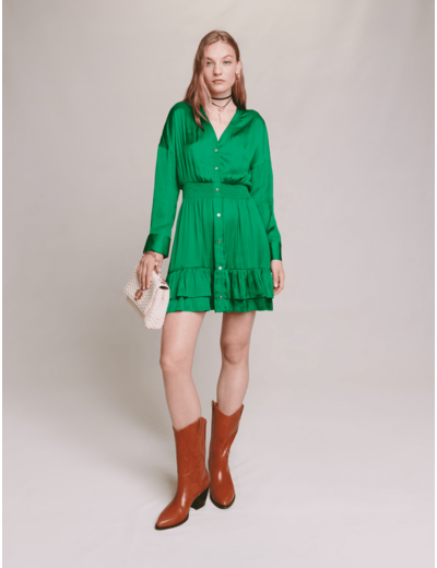 Robe courte satinée