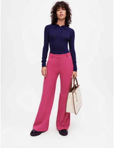 Pantalon de tailleur large et stretch