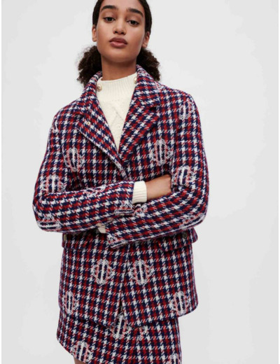 Veste jacquard Clover à carreaux