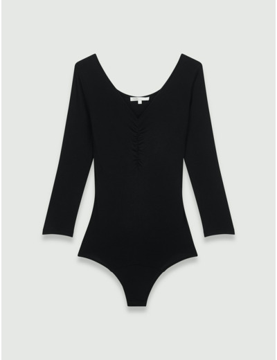 Body noir à col V