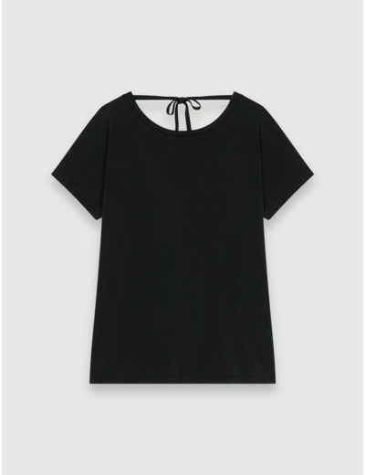 Tee-Shirt en cupro décollé dans le dos