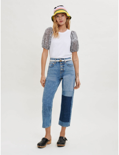 Tee shirt en mix matière