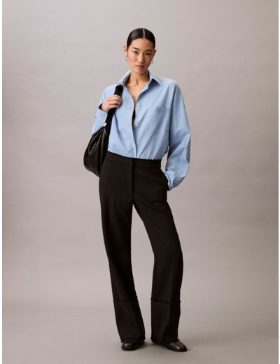 PANTALONS EN GABARDINE À BORD BRUT