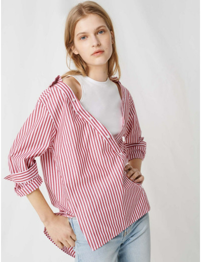 Top style chemise en trompe-l'œil