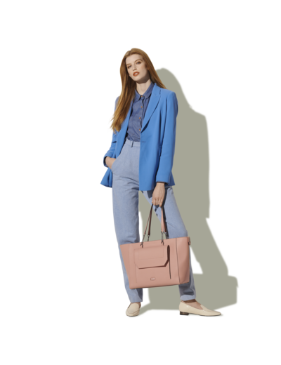 Ninon de Lancel - Sac cabas zippé - L - Rose Sunset