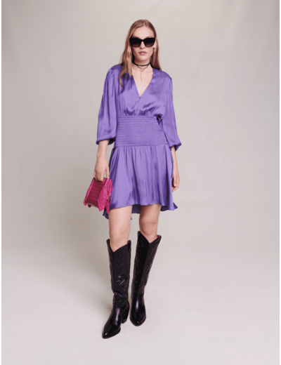 Robe courte satinée