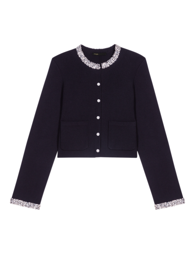 Cardigan à bords strassés