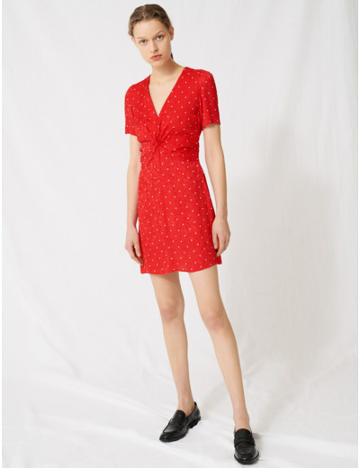 Robe en jacquard à pois