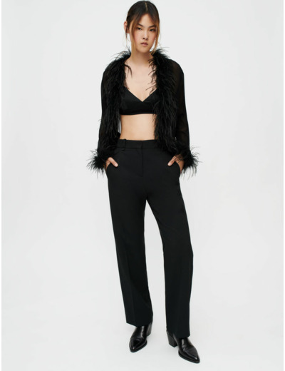Pantalon de tailleur noir large