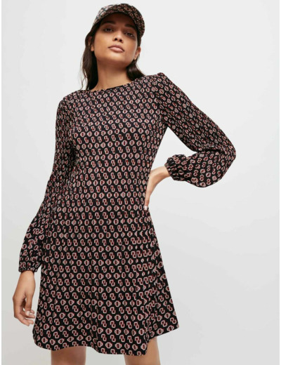 Robe plissée imprimé Maje