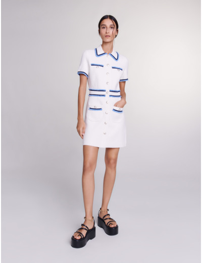 Robe courte en maille bouclette