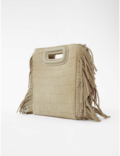 Sac M mini en suède embossé croco
