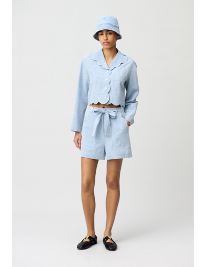 Short jean ceinturé