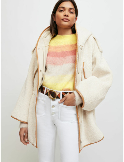 Manteau en fausse fourrure à capuche