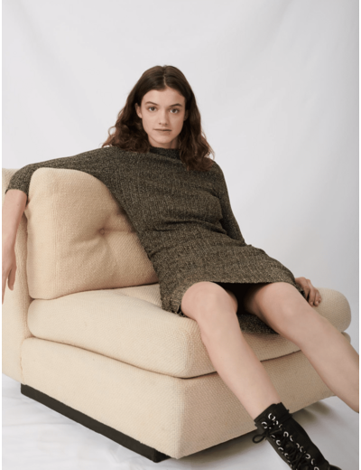 Robe drapée en maille stretch et lurex