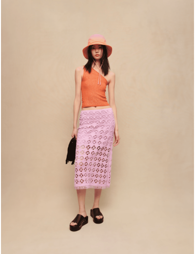 Jupe midi en crochet