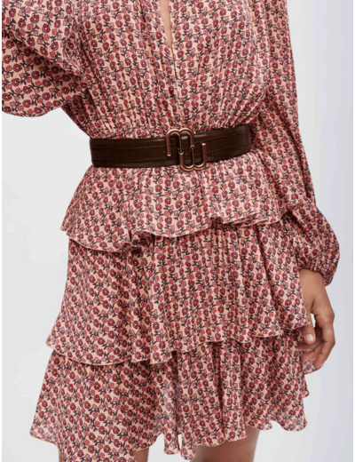 Robe fluide imprimée à volants