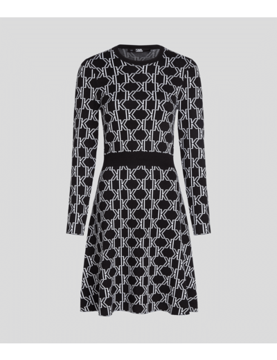 KL MONOGRAM FLARE DRESS