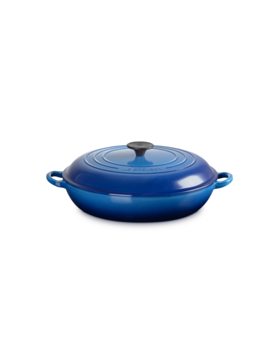 Faitout campagnard 30cm en fonte émaillée bleu azur