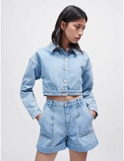 Blouson en jean à studs