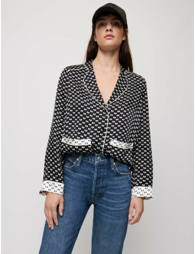 Chemise pyjama imprimé nœuds
