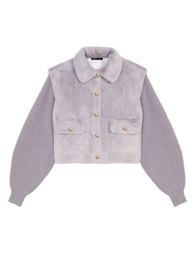 Veste fausse fourrure bi-matière