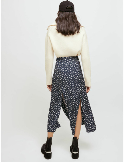 Jupe en jacquard imprimé chevaux à clous