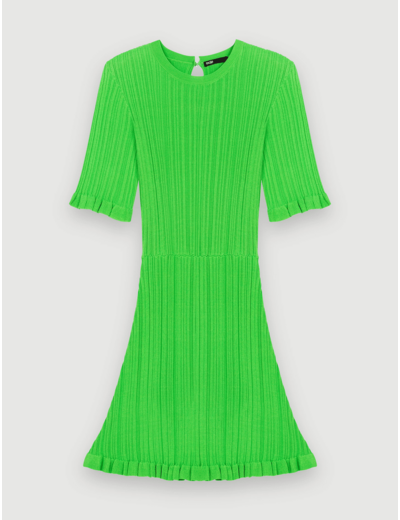 Robe en maille à volants
