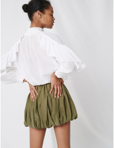 Blouse en coton frais à volants