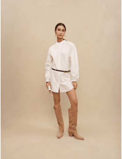 Robe courte à manches volumineuses