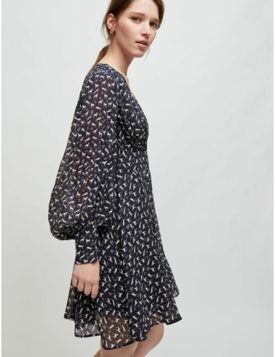 Robe en mousseline imprimée chevaux